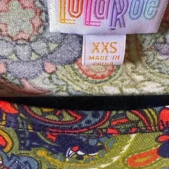 Lularoe XXS Green& blue geometric floral Julia pencil dress. NWT. - Picture 4 of 7